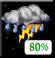 Tonight: Rain showers before 11pm, then showers and thunderstorms. Mostly cloudy, with a low around 49. East southeast wind around 5 mph. Chance of precipitation is 80%. Tonight: Showers And Thunderstorms